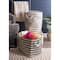 DII® Large Gray Basketweave & White Stripe Rectangle Paper Basket
